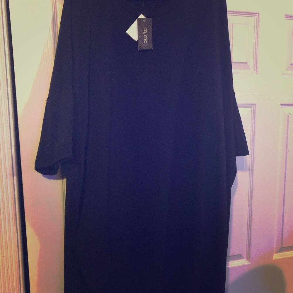 City Chic Black Tunic Tee-NWT